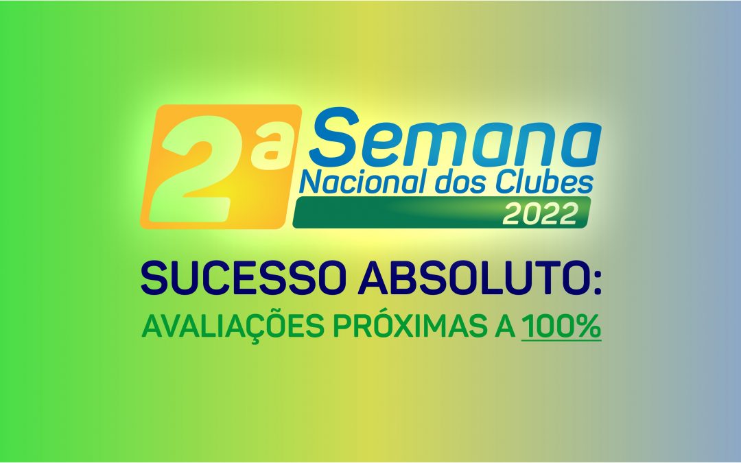SUCESSO: 2ª Semana Nacional dos Clubes se encerra com avaliações positivas próximas de 100%!
