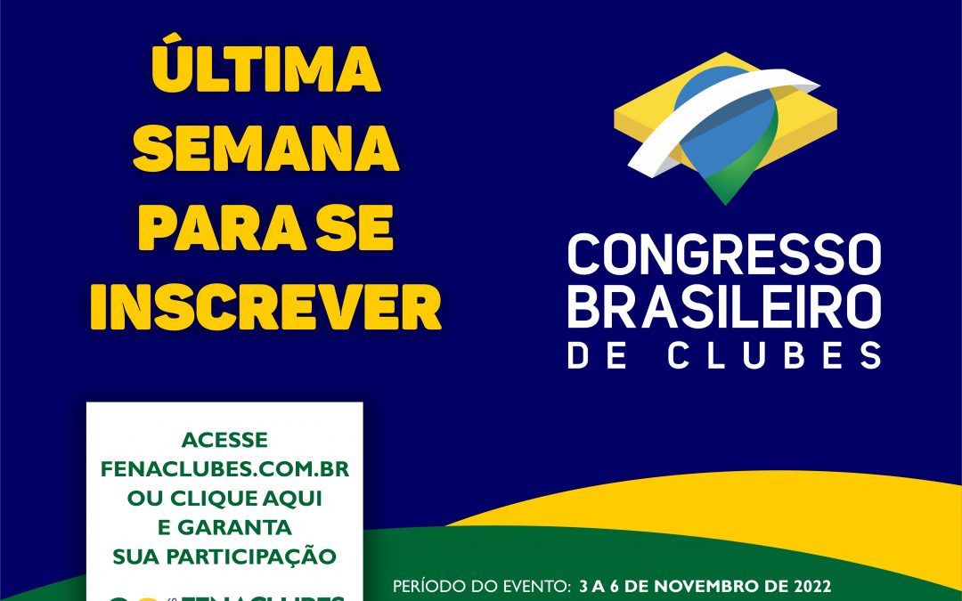 ÚLTIMA SEMANA PARA SE INSCREVER NO CONGRESSO!