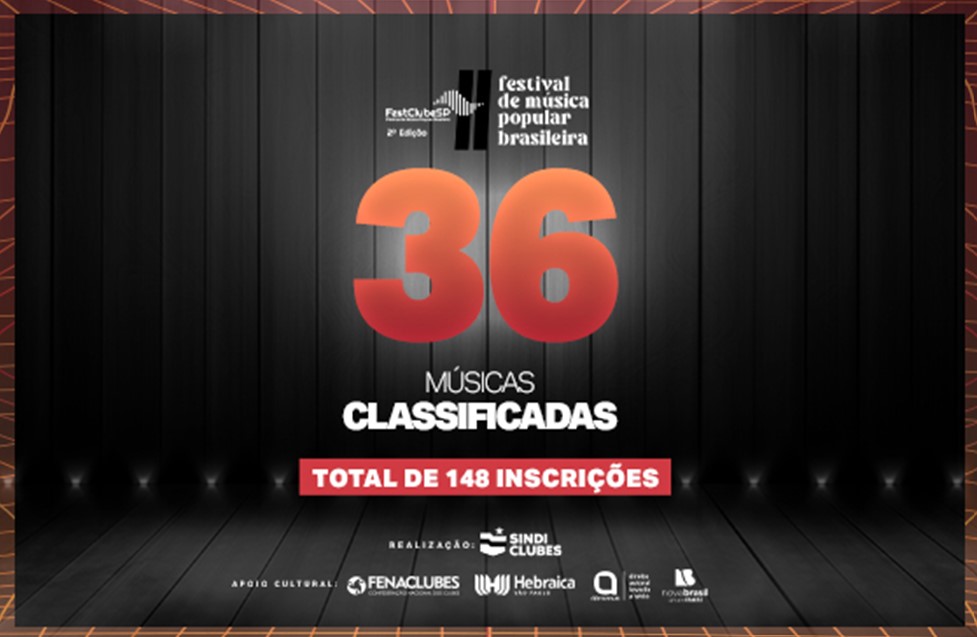Divulgadas as 36 músicas classificadas para a próxima etapa do FestClubeSP