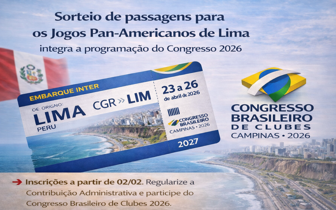 Sorteio de passagens para os Jogos Pan-Americanos de Lima integra a programação do Congresso 2026
